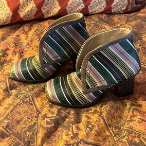 Fluevog striped boots with heels size 7